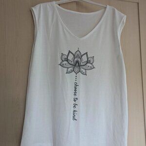 Ladies size large white yoga top